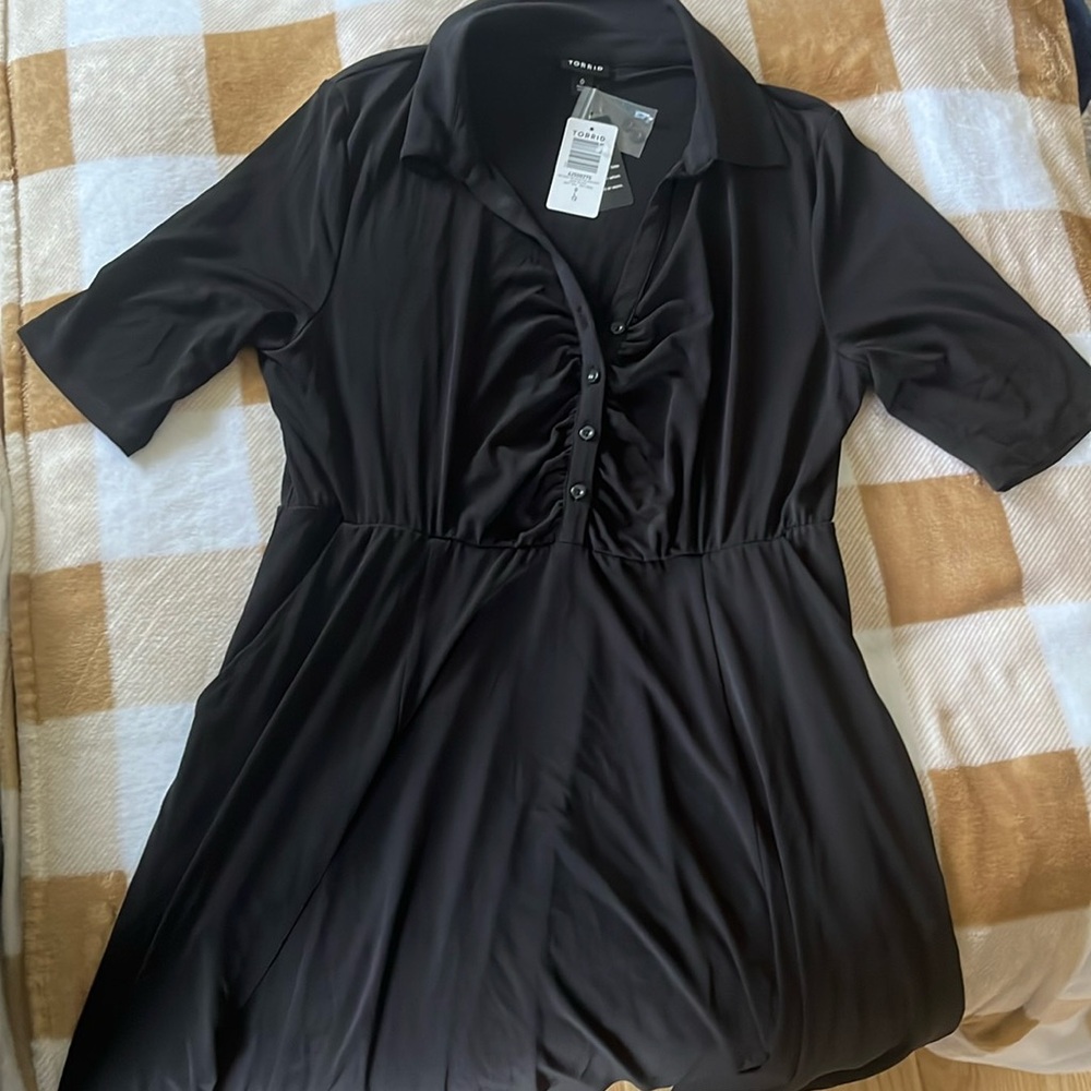 L Torrid black tea length dress